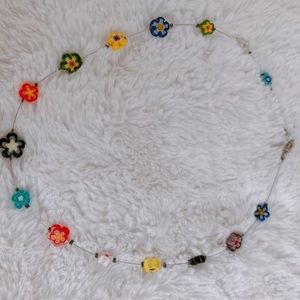 Floral glass necklace